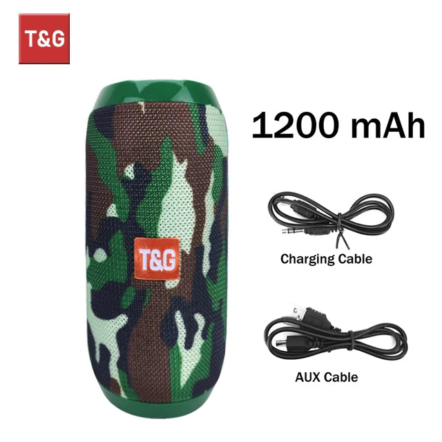 Bluetooth-Lautsprecher T&G TG117 Tragbare TWS-Soundbox Wasserdichter Lautsprecher Outdoor-Stereo-Surround-Lautsprecher unterstützen TF FM-Radio