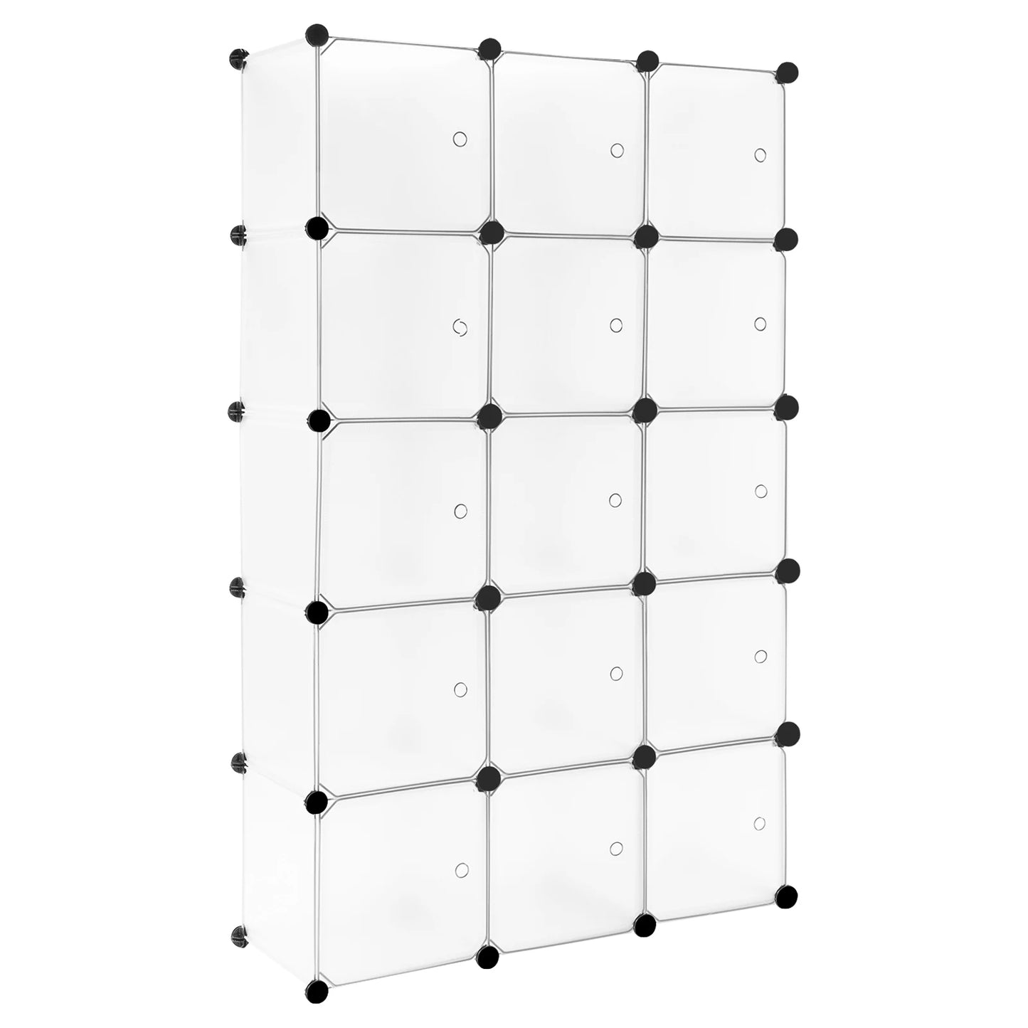 Schuhregal, weißer Schuhschrank, 15 Würfel, DIY-Regal, Kleiderschrank, Raumteiler für Wohnzimmer, Schlafzimmer, Flur, Aufbewahrungsorganisator