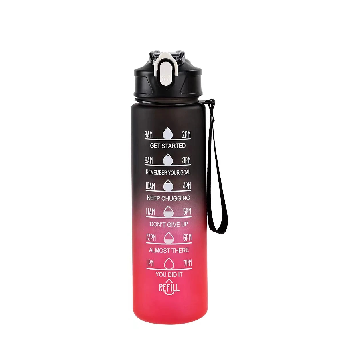 Sportwasserflasche mit zeitverfolgendem Strohhalm, auslaufsicherer, verriegelbarer Klappdeckel für einfaches Tragen, ideal für Outdoor-Abenteuer