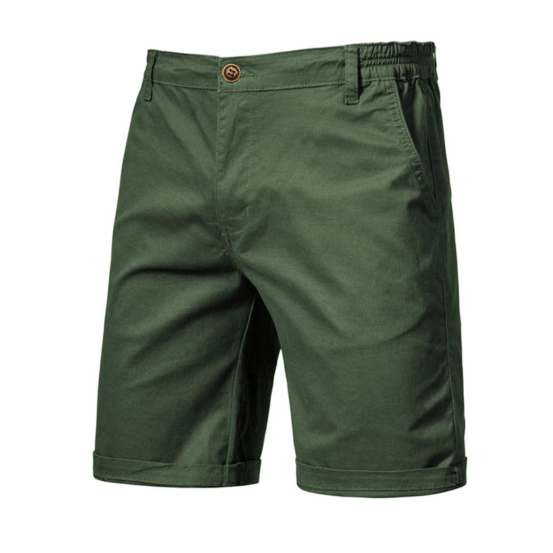 2025 neue Sommer 100% Baumwolle Solide Shorts Männer Hohe Qualität Casual Business Social Elastische Taille Männer Shorts 10 Farben Strand shorts