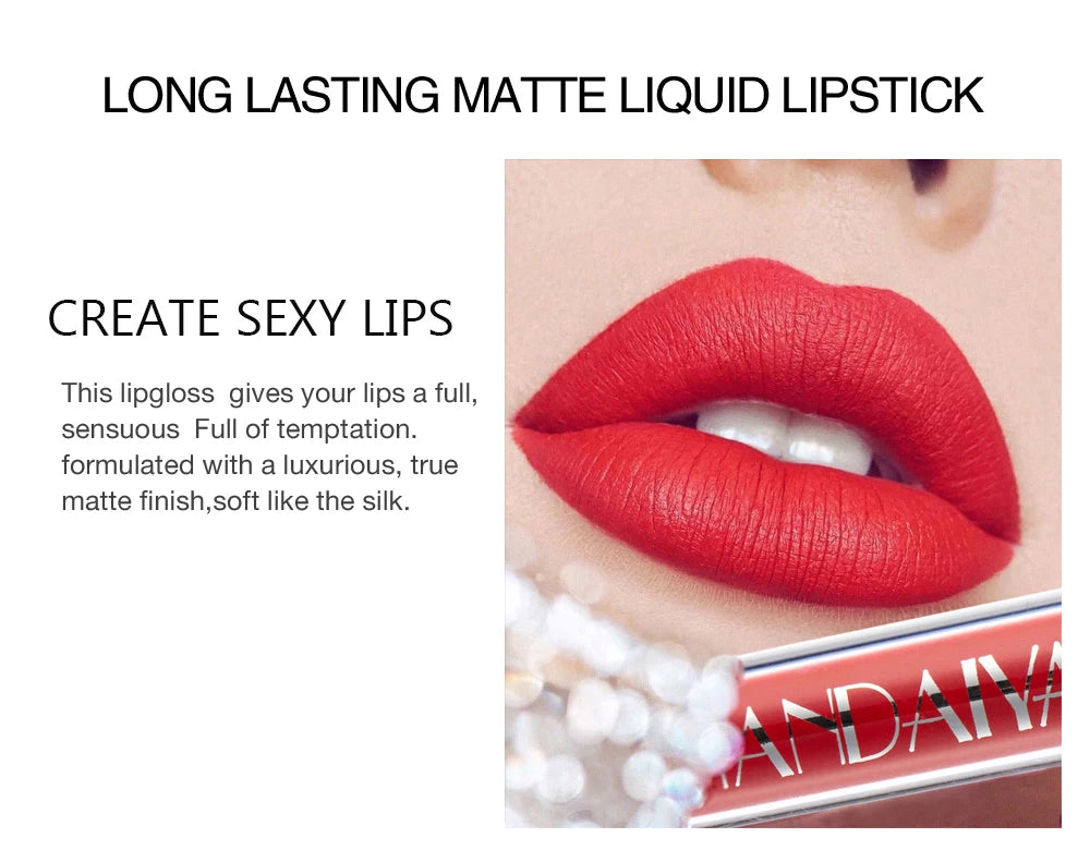 HANDAIYAN 6er Set Flüssig-Lippenstift – Langanhaltender Matt Lipgloss, Nicht Abfärbend – Geschenkbox