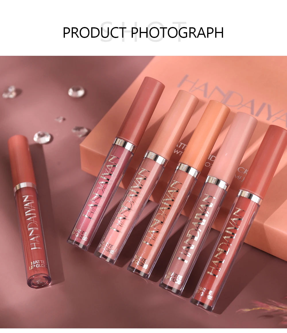 HANDAIYAN 6er Set Flüssig-Lippenstift – Langanhaltender Matt Lipgloss, Nicht Abfärbend – Geschenkbox