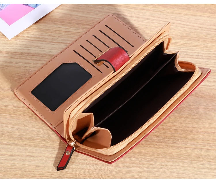 Frauen Brieftasche PU Leder Geldbörse Weibliche Lange Brieftasche Gold Hohl Blätter Beutel Handtasche Für Frauen Geldbörse Karte Halter Kupplung
