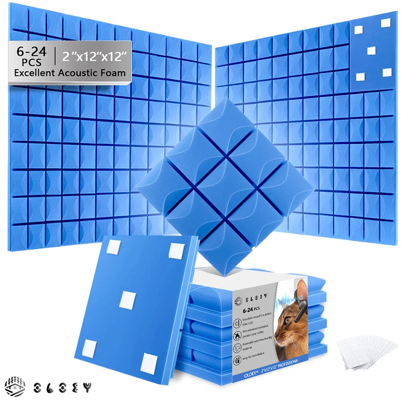 6/12/24 Stück Akustikpaneele selbstklebend – Schaumstoff zur Schalldämmung - FUXL-Shopify