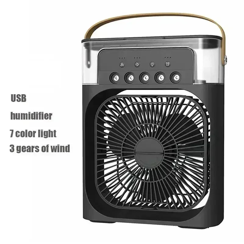 Neue 3-in-1-Ventilator, Klimaanlage, Haushalt, Mini-Luftkühler, LED-Nachtlicht, tragbarer Luftbefeuchter, Lufteinstellventilator, Büro- und Heimventilator