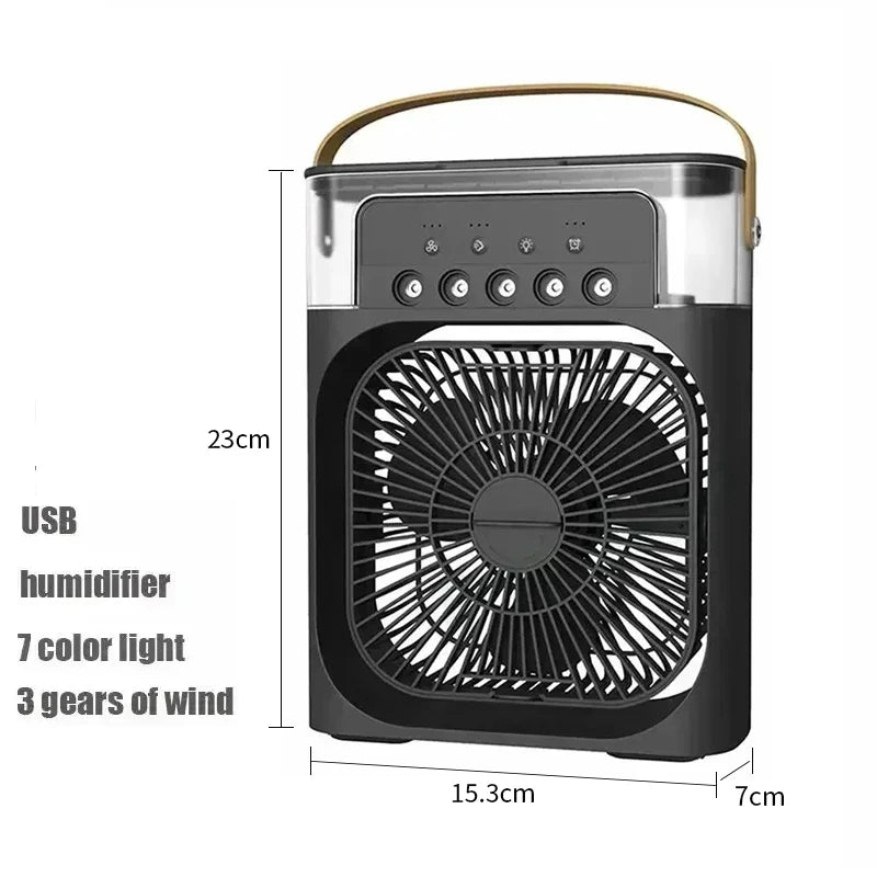 Neue 3-in-1-Ventilator, Klimaanlage, Haushalt, Mini-Luftkühler, LED-Nachtlicht, tragbarer Luftbefeuchter, Lufteinstellventilator, Büro- und Heimventilator
