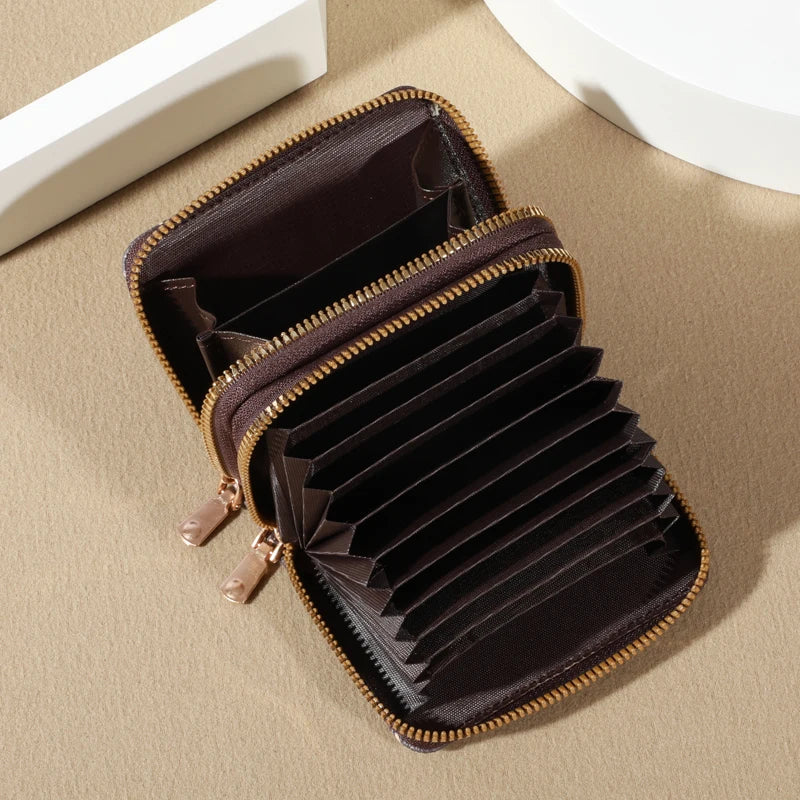 Schickes Vintage-Geldbörse mit Kartenhalter und Reißverschluss für Damen – sichere Multi-Kartenfächer, modisches Kunstleder mit Münzgeldbörse, luxuriös