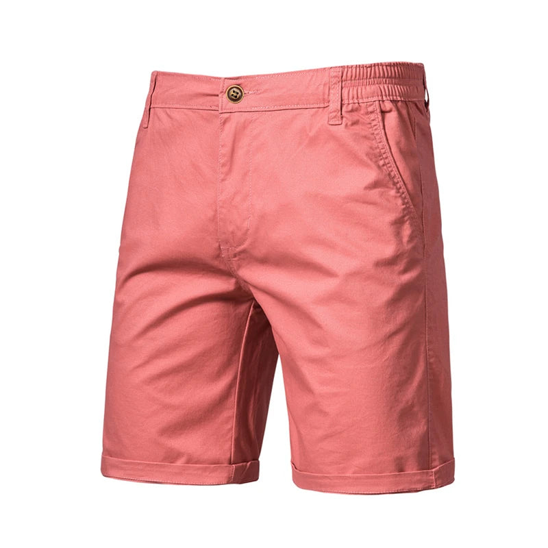 2025 neue Sommer 100% Baumwolle Solide Shorts Männer Hohe Qualität Casual Business Social Elastische Taille Männer Shorts 10 Farben Strand shorts