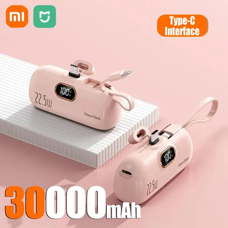 Xiaomi Mini Praktische mobile Powerbank 30000 mAh Tragbares Schnellladen geeignet für iPhone 16 15 14 Samsung Externer Akku