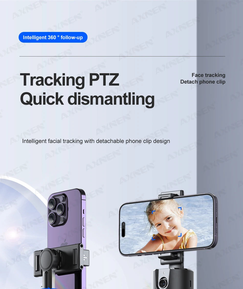 AXNEN P02 360 Rotation Follow-up Gimbal Stabilisator Einbeinstativ Desktop Tracking Gimbal mit Fernbedienung für Telefon Tiktok Live Fotografie - FUXL-Shopify
