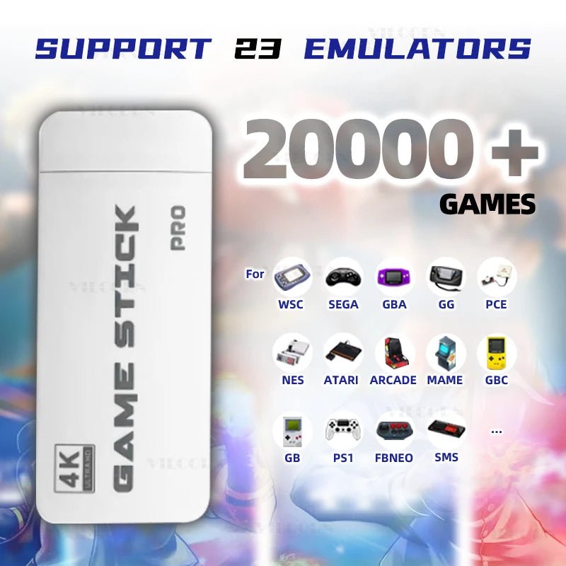 M15 Retro Game Stick mit 20.000+ Spielen & 23 Emulatoren, 4K HDMI - Ausgabe, kabellose Controller, ideal für TV & Beamer. Einfach anschließen & losspielen. - FUXL - Shopify
