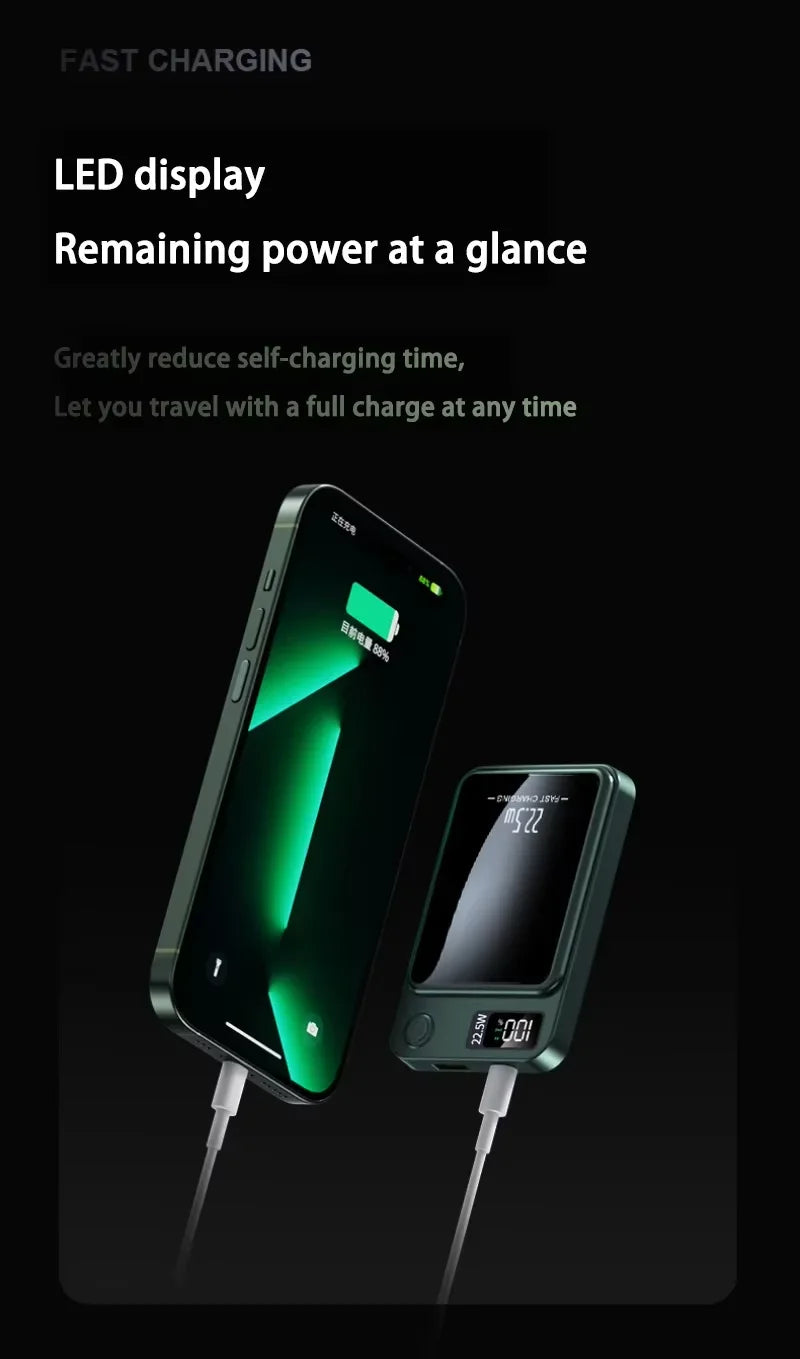 10000 mAh Drahtlose Magnetische Power Bank 22,5 W Schnelle Lade Tragbare Externe Batterie PowerBank Adapter Für iPhone Huawei Samsung