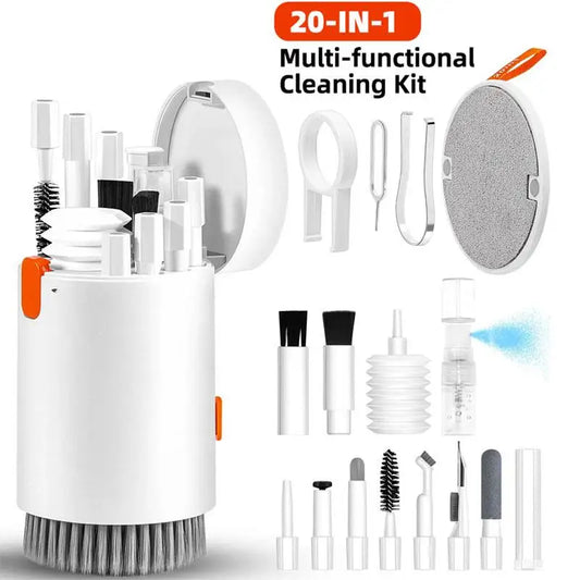 20-in-1 Reinigungsset für Tastatur/AirPods – Keycap Puller, Bluetooth-Ohrhörer Reinigungspen, Mikrofaser-Tücher – Elektronik-Pflegekit - FUXL-Shopify