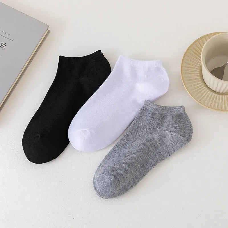 5 Pairs of Women's/men's Boat Socks Invisible Low Cut Anti Slip Summer No Show Ankle Socks Solid Color Casual Breathable - FUXL-Shopify