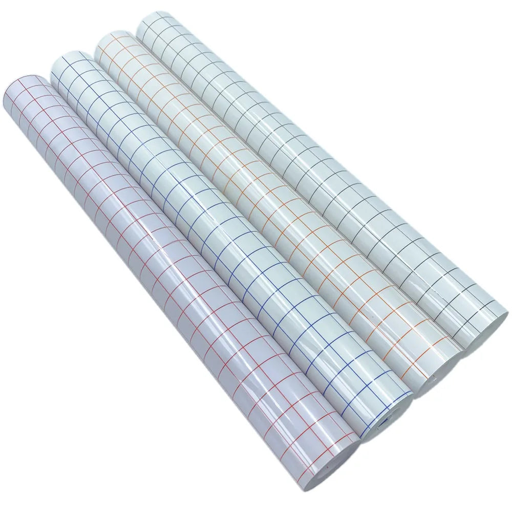 12 Zoll x 196 Zoll selbstklebendes Vinyl-Anwendungs-Transfer-Parper-Klebeband mit klarem Ausrichtungsgitter für Auto-Wand- und Kunstaufkleber zum Selbermachen