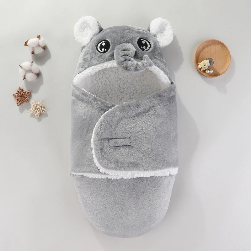 Weiche Babyschlafsäcke, warm, für Herbst und Winter, Wickeldecken für Neugeborene, Cartoon-Kokon für Babys, Flanell-Babyschlafsack, 0–9 Monate - FUXL-Shopify