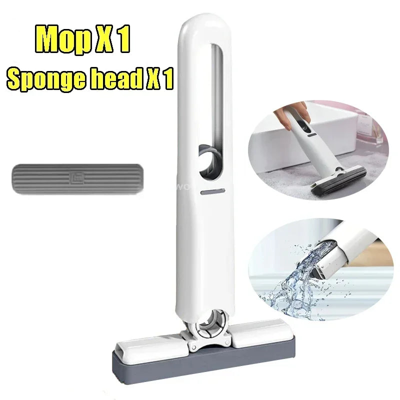 Schwamm Stroh Reinigung Kleine Reiniger Mini Mopp Leistungsstarke Squeeze Falten Hause Selbst-quetschen Boden Waschen Mops Saubere Werkzeuge