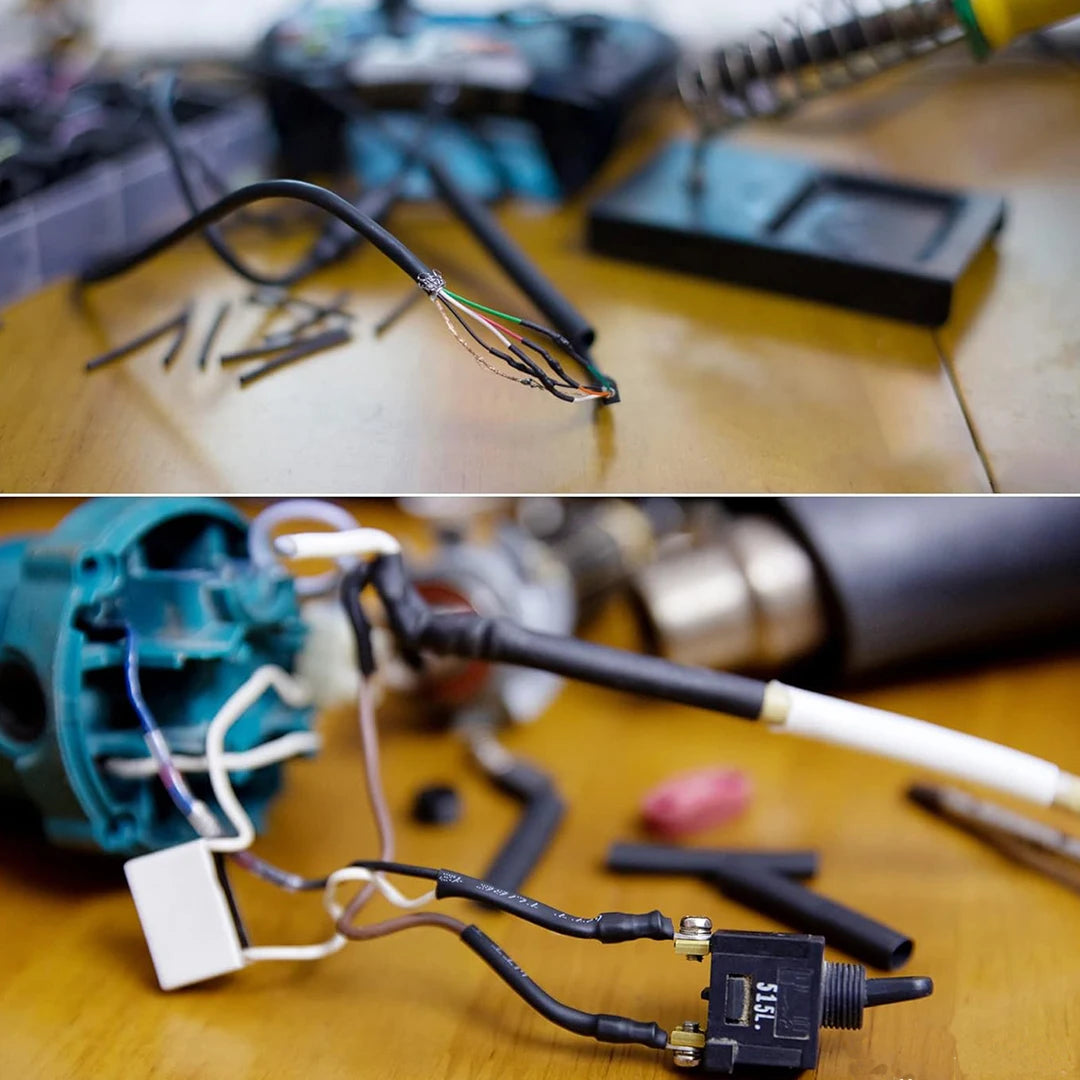 Schrumpfschlauch, thermobeständiges Rohr, Schrumpfverpackungsset, elektrischer Anschluss, Draht, Kabel, Isolierung, ummantelter Schutz