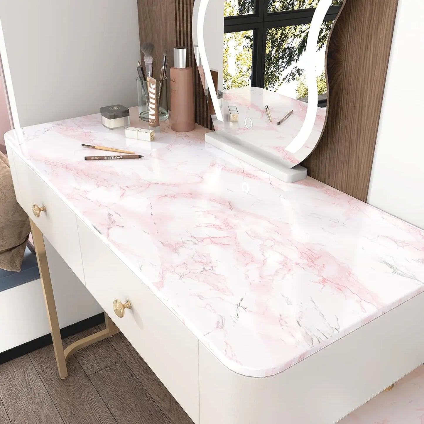 Luck Amy PVC Pearl Film Selbstklebende Tapete – Hochglanz, wasserfest & schimmelresistent für Küche, Schrank & Möbel (Schwarz/Weiß) - FUXL-Shopify