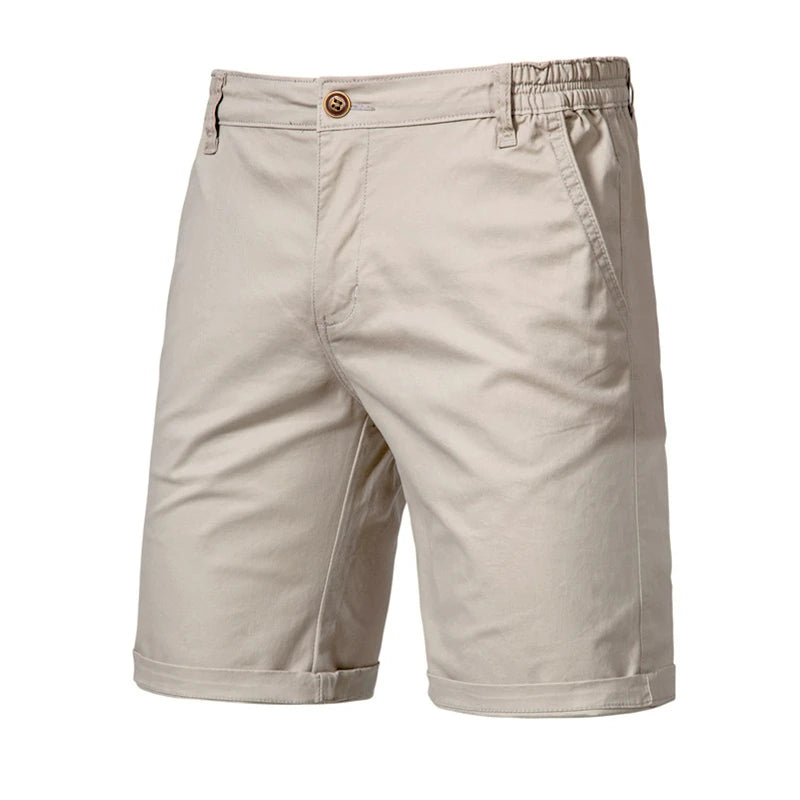 2025 neue Sommer 100% Baumwolle Solide Shorts Männer Hohe Qualität Casual Business Social Elastische Taille Männer Shorts 10 Farben Strand shorts