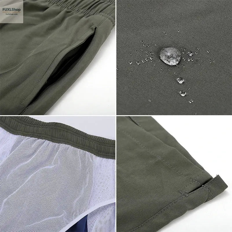 2024 Men's Stretch Swim Trunks Quick Dry Beach Shorts with Zipper Pockets and Mesh Lining - FUXL-Shopify