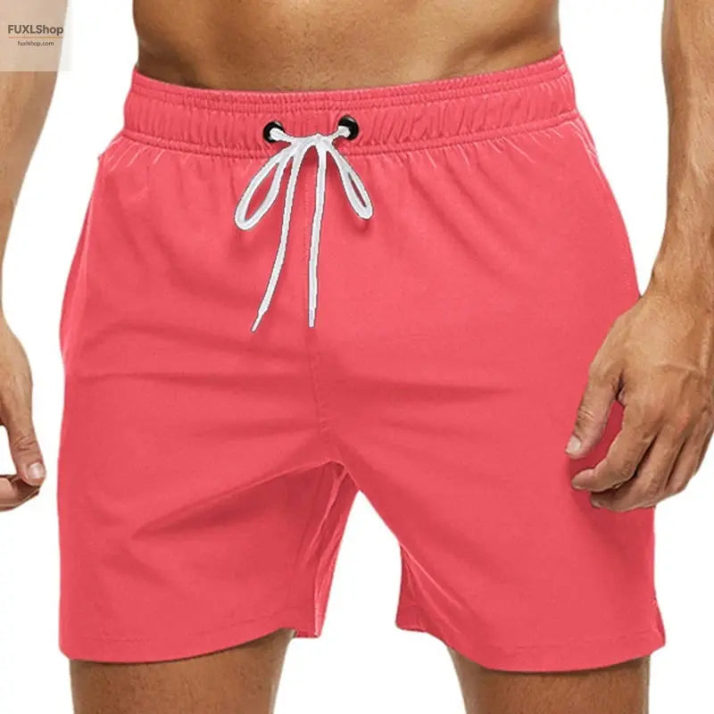 2024 Men's Stretch Swim Trunks Quick Dry Beach Shorts with Zipper Pockets and Mesh Lining - FUXL-Shopify