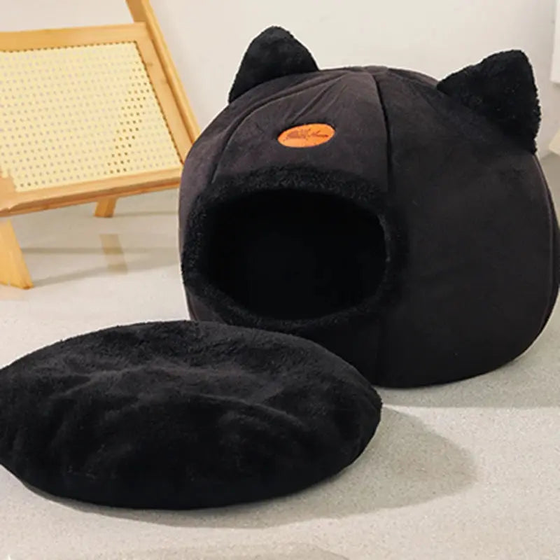 Tiefschlaf-Katzenbett im Winter – Kuscheliges Höhlenbett, Wärmematte & gemütliches Nest für Katzen & kleine Hunde - FUXL-Shopify