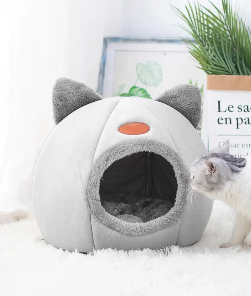 Tiefschlaf-Katzenbett im Winter – Kuscheliges Höhlenbett, Wärmematte & gemütliches Nest für Katzen & kleine Hunde - FUXL-Shopify