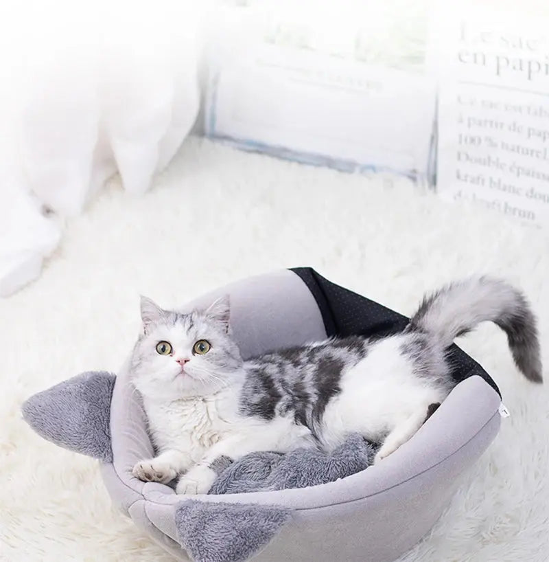 Tiefschlaf-Katzenbett im Winter – Kuscheliges Höhlenbett, Wärmematte & gemütliches Nest für Katzen & kleine Hunde - FUXL-Shopify