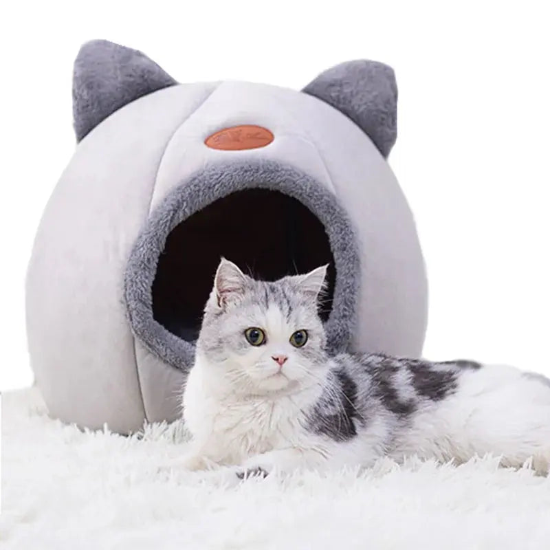 Tiefschlaf-Katzenbett im Winter – Kuscheliges Höhlenbett, Wärmematte & gemütliches Nest für Katzen & kleine Hunde - FUXL-Shopify