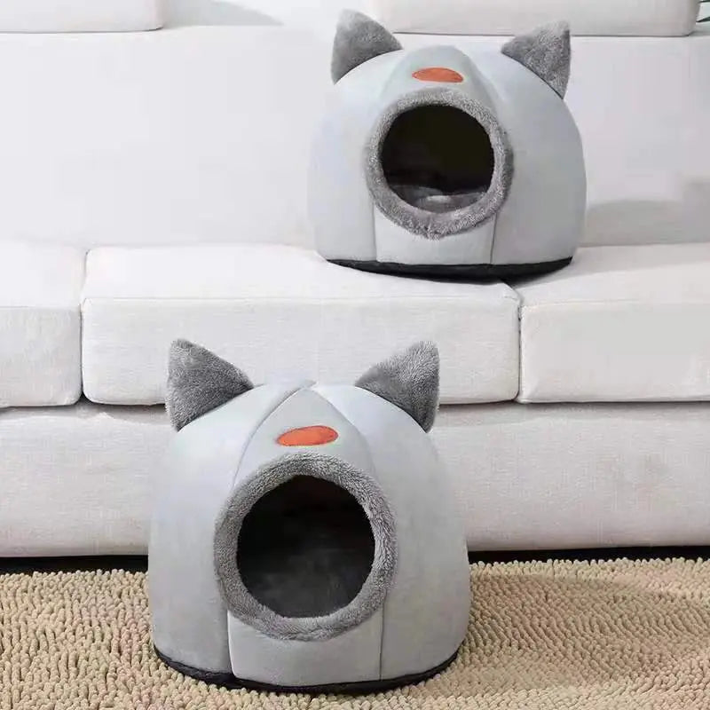 Tiefschlaf-Katzenbett im Winter – Kuscheliges Höhlenbett, Wärmematte & gemütliches Nest für Katzen & kleine Hunde - FUXL-Shopify