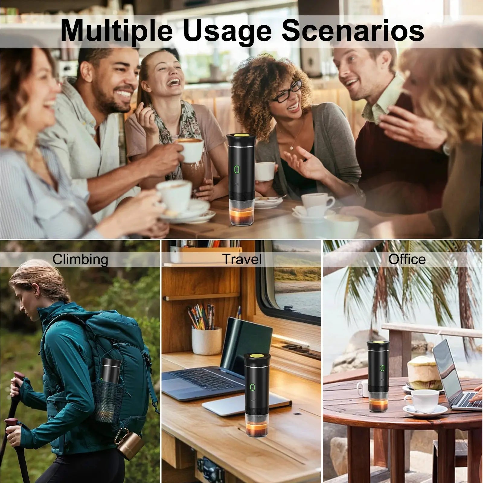 Tragbare drahtlose Espressomaschine für Auto, Zuhause & Camping – 3-in-1 Kaffeemaschine – hochwertig verarbeitet für tägliche Anwendung