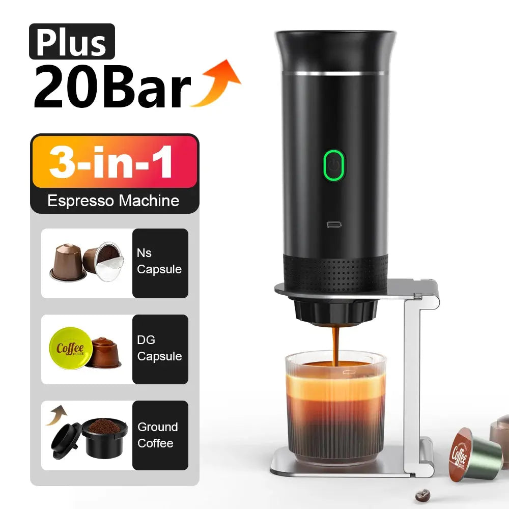 Tragbare drahtlose Espressomaschine für Auto, Zuhause & Camping – 3-in-1 Kaffeemaschine - FUXL-Shopify