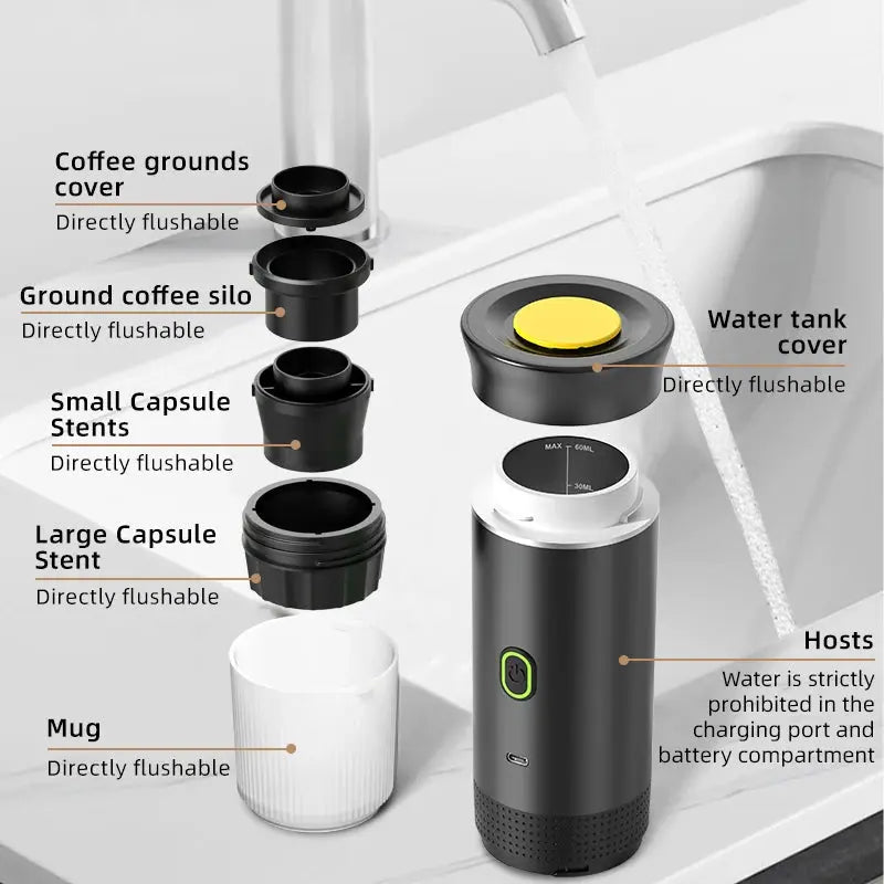 Tragbare drahtlose Espressomaschine für Auto, Zuhause & Camping – 3-in-1 Kaffeemaschine - FUXL-Shopify