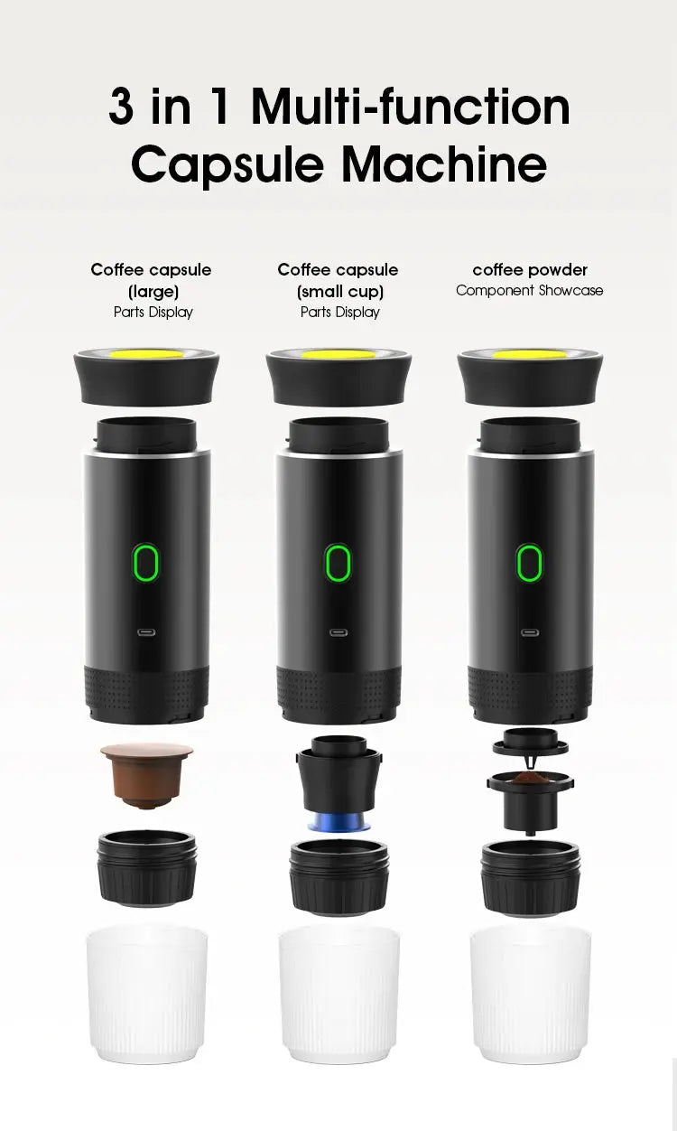 Tragbare drahtlose Espressomaschine für Auto, Zuhause & Camping – 3-in-1 Kaffeemaschine - FUXL-Shopify