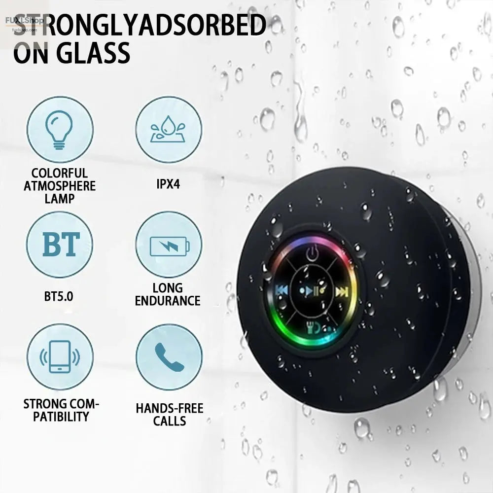 Tragbarer Bluetooth Lautsprecher mit LED & IPX4 Wasserschutz | Mini Outdoor Box mit Saugnapf & Freisprechfunktion - FUXL-Shopify