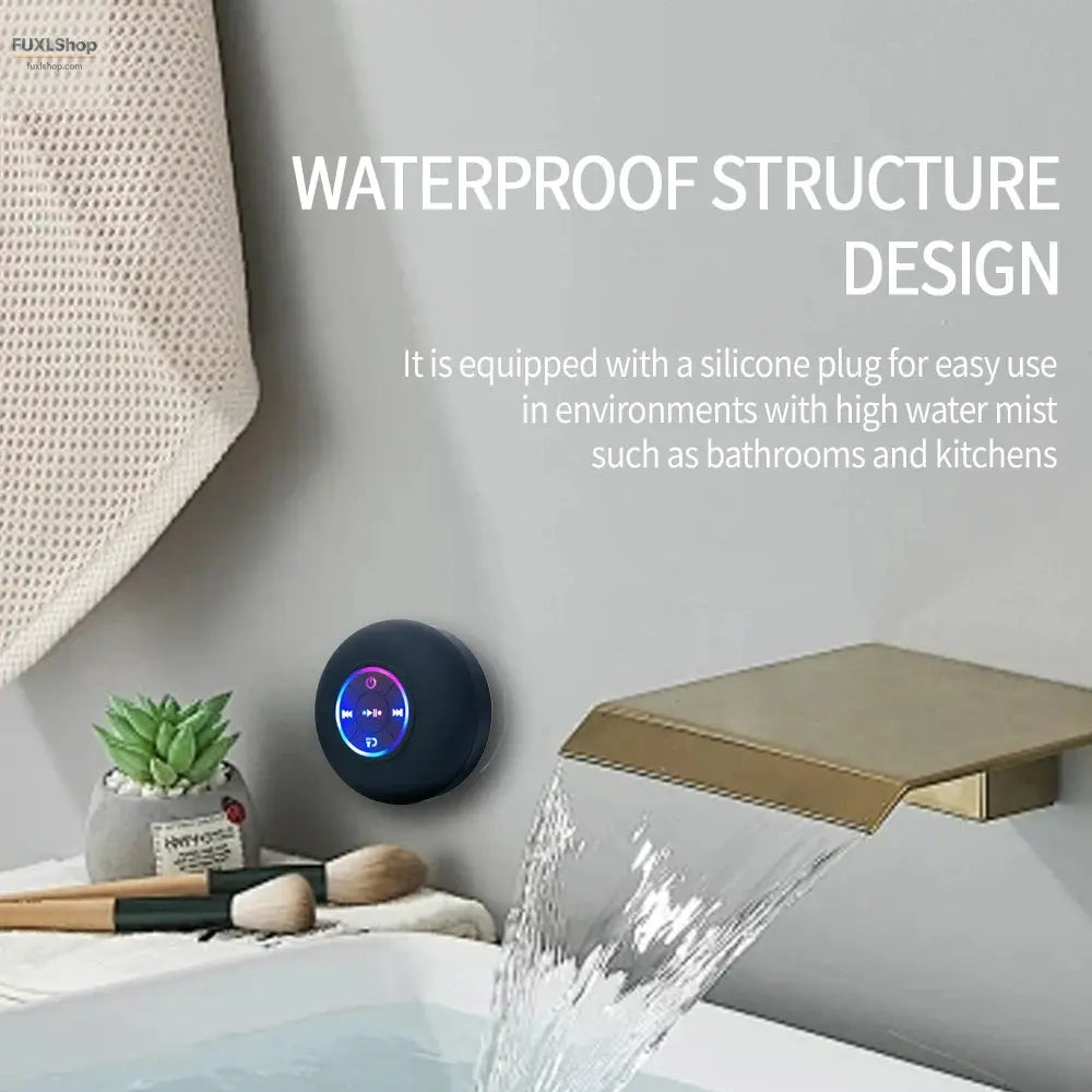 Tragbarer Bluetooth Lautsprecher mit LED & IPX4 Wasserschutz | Mini Outdoor Box mit Saugnapf & Freisprechfunktion - FUXL-Shopify
