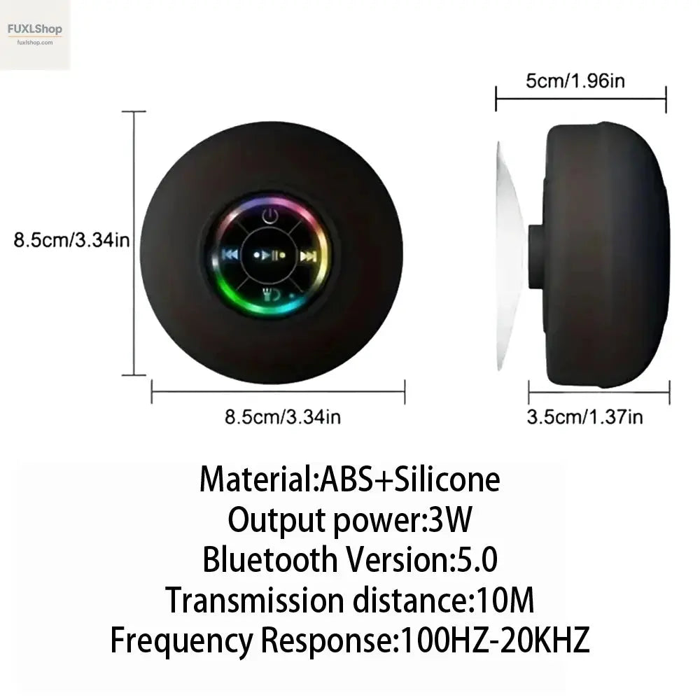 Tragbarer Bluetooth Lautsprecher mit LED & IPX4 Wasserschutz | Mini Outdoor Box mit Saugnapf & Freisprechfunktion - FUXL-Shopify