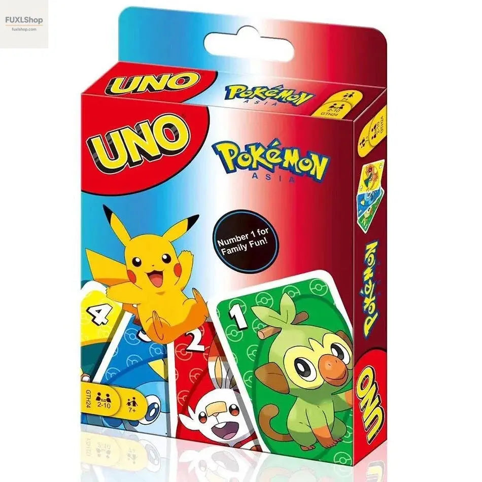 UNO FLIP! Pokémon Brettspiel Anime Cartoon Pikachu Figur Muster Familie Lustig Unterhaltung UNO Karten Spiele Weihnachtsgeschenke - FUXL-Shopify