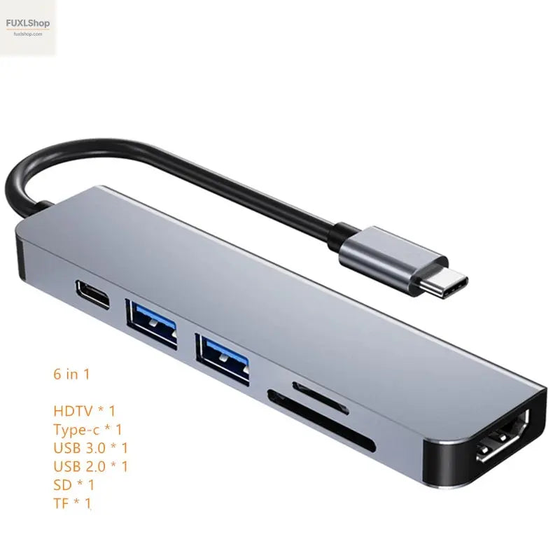 USB C Hub to 4K HDMI-Compatible USB 3.0 2.0 Type C PD Charging Dock for MacBook iPad Samsung S10 Dex TV Mouse Keyboard U Disk - FUXL-Shopify