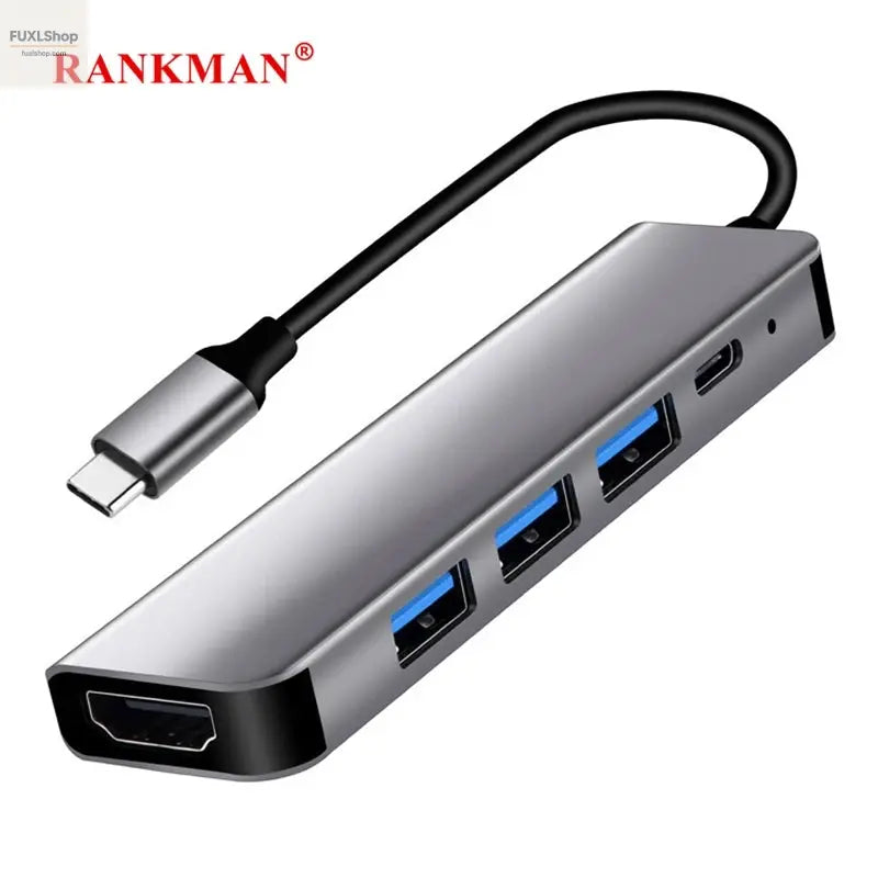 USB C Hub to 4K HDMI-Compatible USB 3.0 2.0 Type C PD Charging Dock for MacBook iPad Samsung S10 Dex TV Mouse Keyboard U Disk - FUXL-Shopify