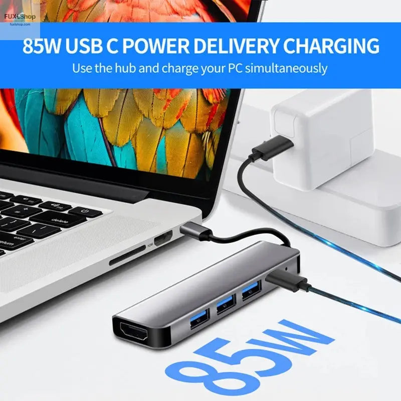 USB C Hub to 4K HDMI-Compatible USB 3.0 2.0 Type C PD Charging Dock for MacBook iPad Samsung S10 Dex TV Mouse Keyboard U Disk - FUXL-Shopify
