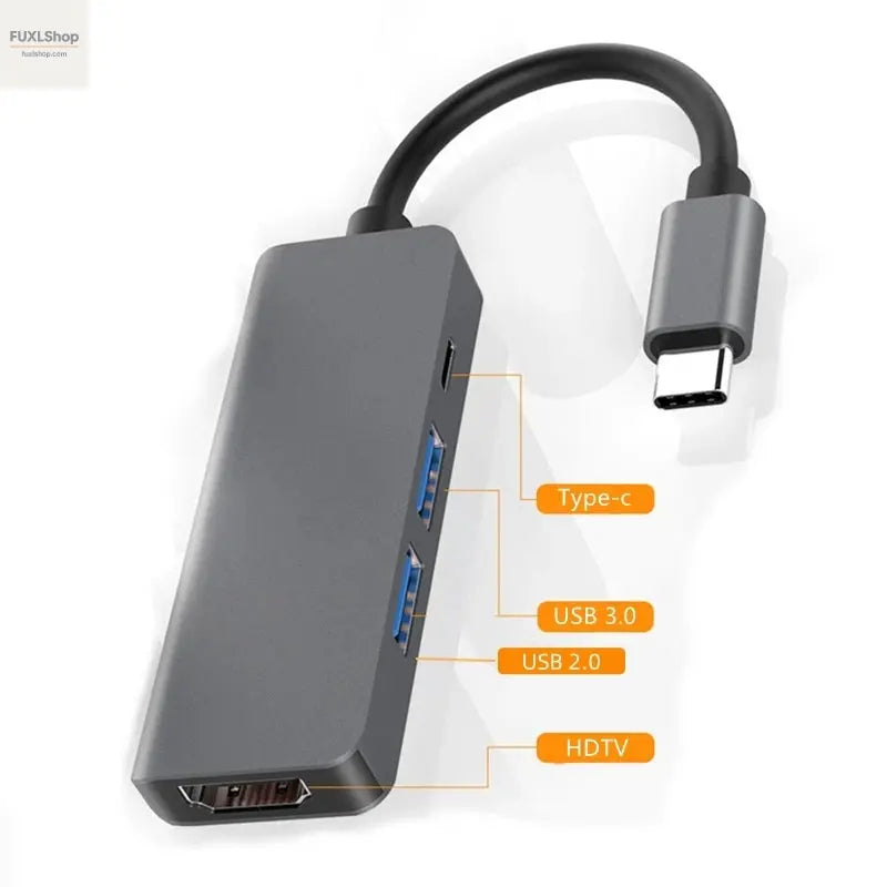 USB C Hub to 4K HDMI-Compatible USB 3.0 2.0 Type C PD Charging Dock for MacBook iPad Samsung S10 Dex TV Mouse Keyboard U Disk - FUXL-Shopify