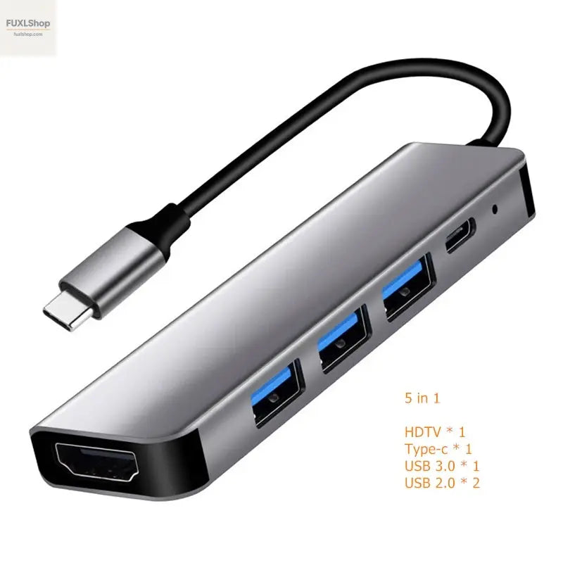USB C Hub to 4K HDMI-Compatible USB 3.0 2.0 Type C PD Charging Dock for MacBook iPad Samsung S10 Dex TV Mouse Keyboard U Disk - FUXL-Shopify