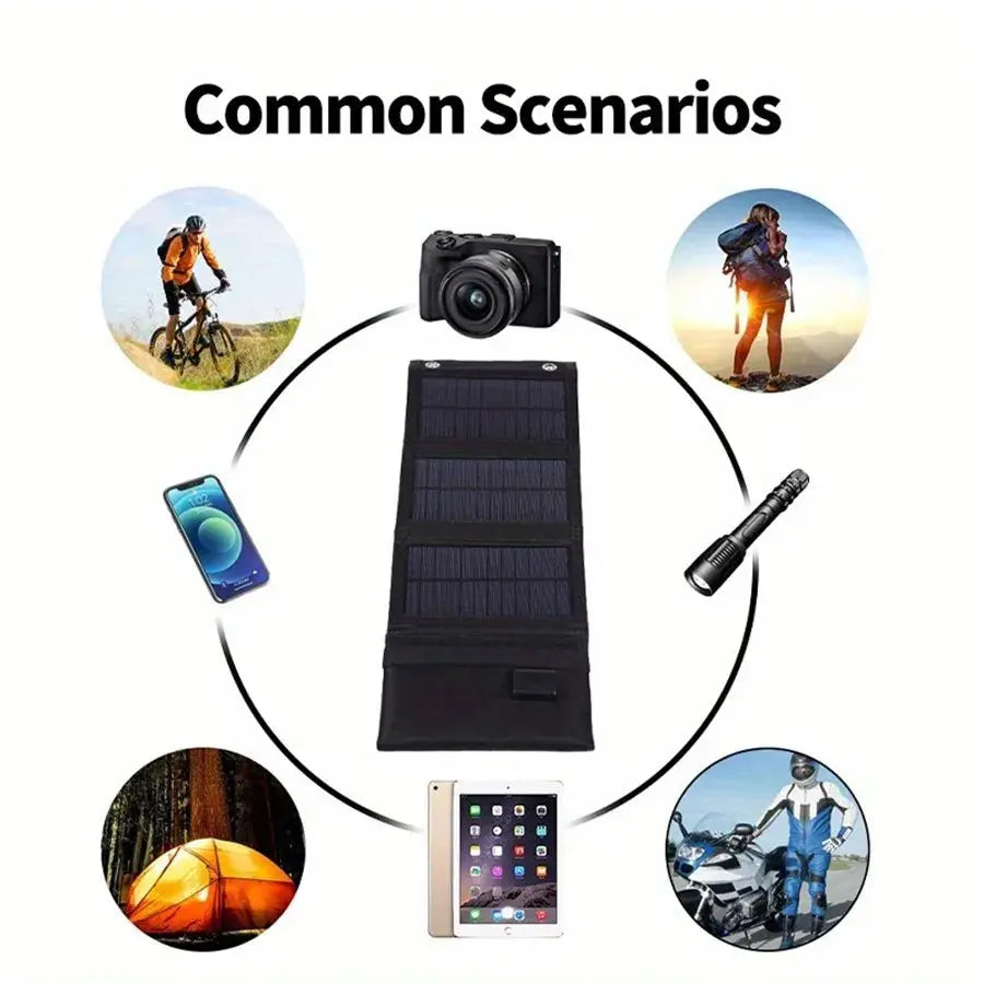 USB Faltbares Solarpanel – Tragbares, flexibles & wasserdichtes 5V-Solar-Ladegerät für Handy & Powerbank - FUXL-Shopify