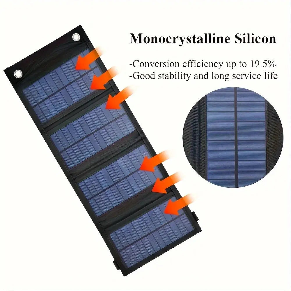 USB Faltbares Solarpanel – Tragbares, flexibles & wasserdichtes 5V-Solar-Ladegerät für Handy & Powerbank - FUXL-Shopify