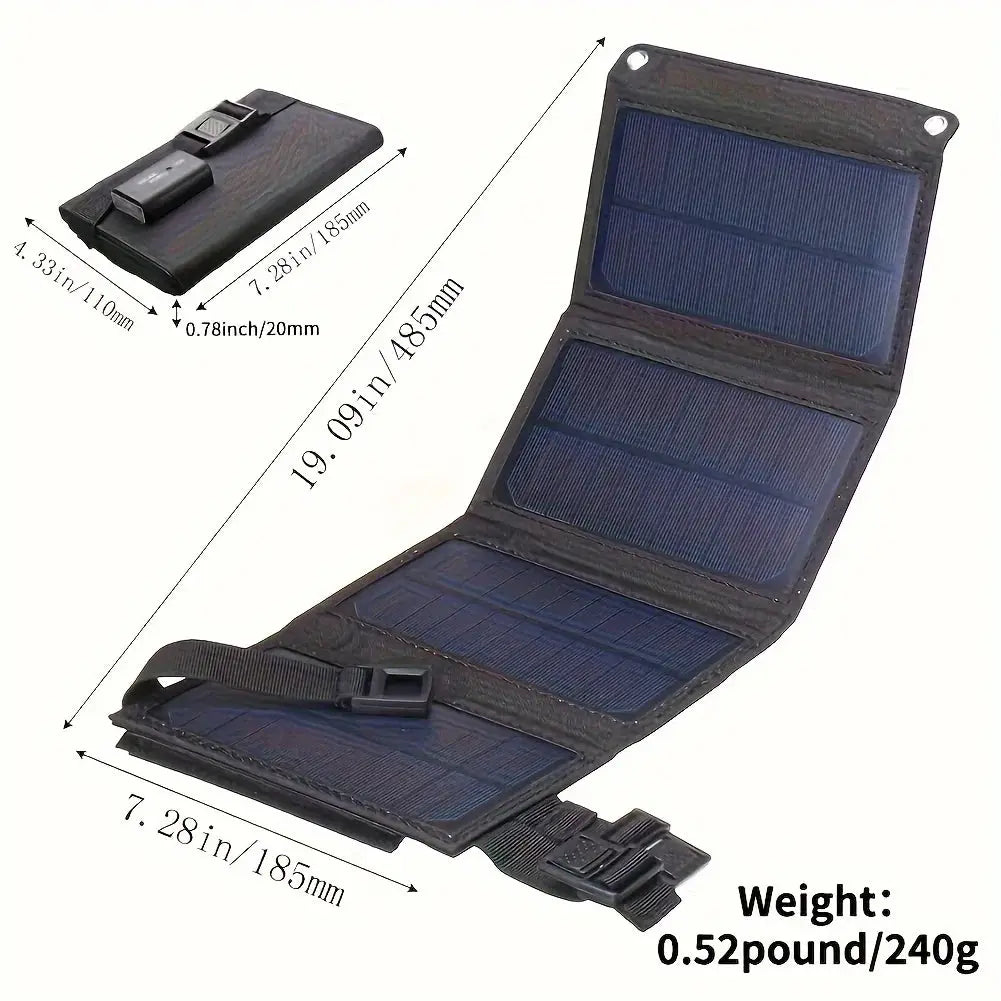 USB Faltbares Solarpanel – Tragbares, flexibles & wasserdichtes 5V-Solar-Ladegerät für Handy & Powerbank - FUXL-Shopify