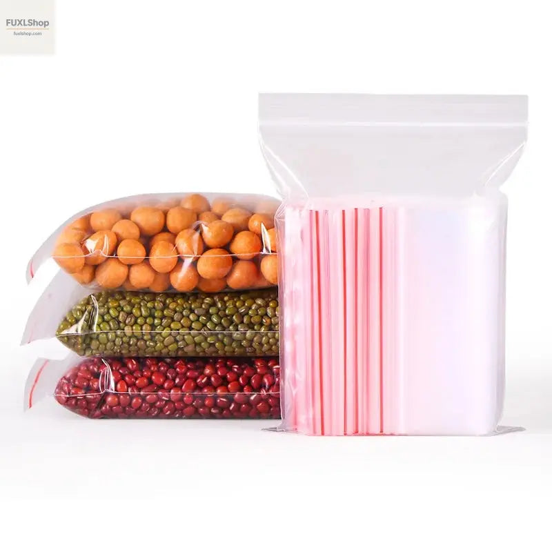 Kleine Plastiktüten mit Reißverschluss, wiederverschließbar, transparent, Vakuum-Aufbewahrungsbeutel, durchsichtige Beutel, Ziplock-Aufbewahrungsbeutel für Lebensmittel, Plastikbeutel mit Reißverschluss - FUXL-Shopify