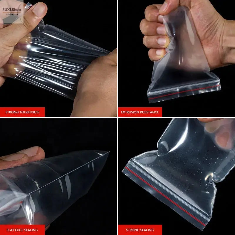 Kleine Plastiktüten mit Reißverschluss, wiederverschließbar, transparent, Vakuum-Aufbewahrungsbeutel, durchsichtige Beutel, Ziplock-Aufbewahrungsbeutel für Lebensmittel, Plastikbeutel mit Reißverschluss - FUXL-Shopify