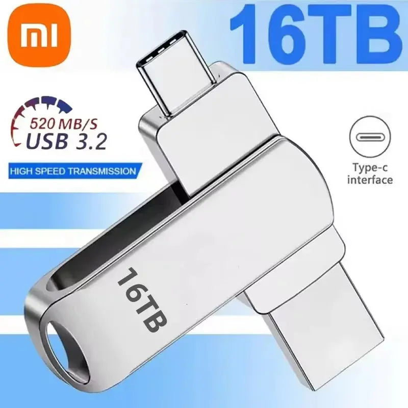 XIAOMI 16TB 3.2 Flash Drives High Speed USB Transfer Metal Pendrive Memory Card Pendrive Flash Disk Memoria Waterproof Stick FUXL-Shopify